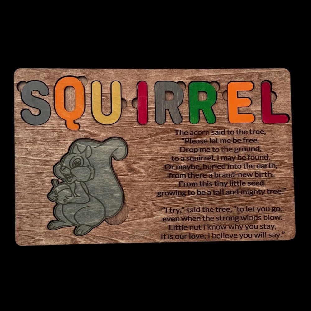 Wood Animal Poem Puzzle